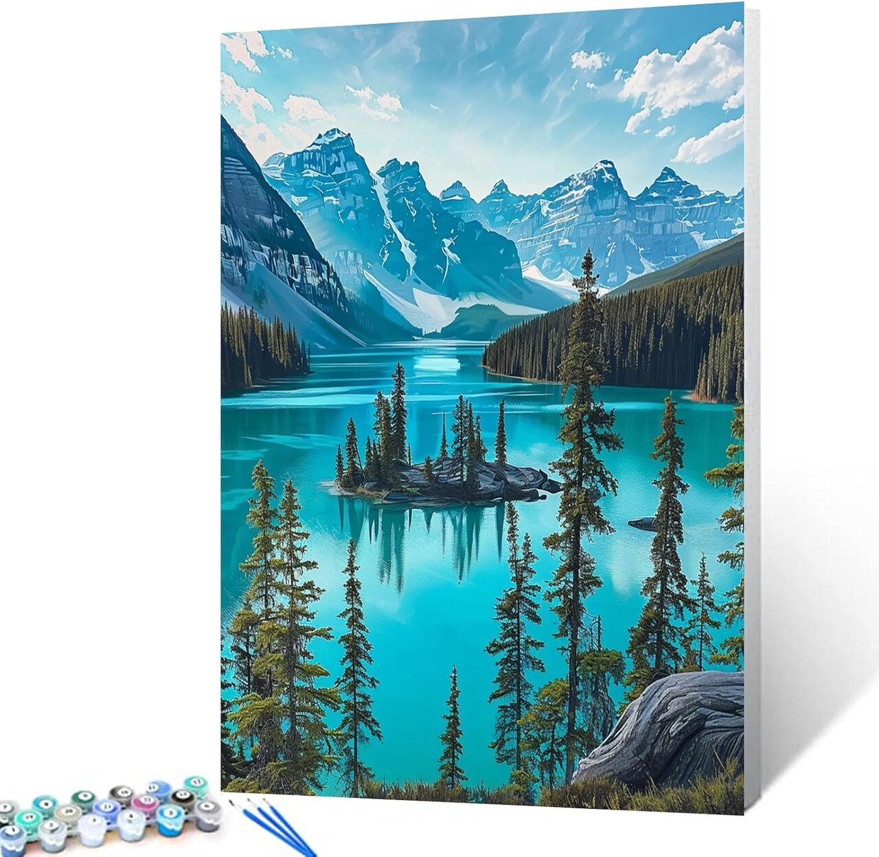 Rocky Mountains Paint by Numbers Kit 16x20” – DIY Canvas for Adults & Kids